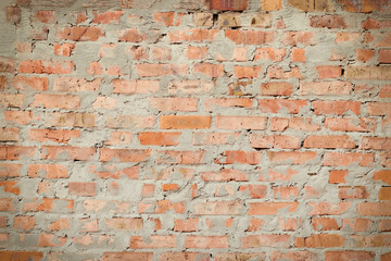 Background of old red vintage brick wall