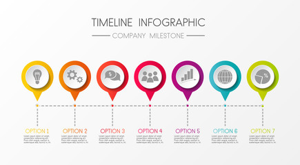 Timeline infographic - company milestone. Vector. - obrazy, fototapety, plakaty