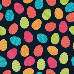 Seamless pattern with colorful eggs. Vector.