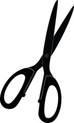 Black gray scissors ilustration in transparent background