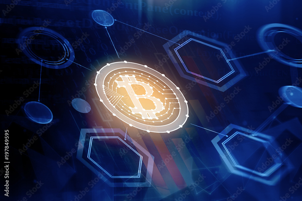 Poster abstract bitcoin background
