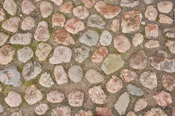 Stone texture background, paving stones, old paving road