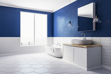 Modern bathroom with copy space side