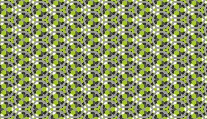 Retro geometric pattern in repeat. Fabric print. Seamless background, mosaic ornament, vintage style. 