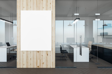 Modern office with poster