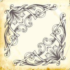 Vector baroque of vintage elements for design. 