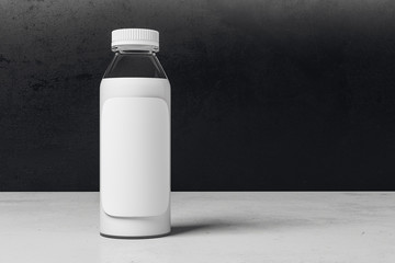 Yoghurt bottle with blank white label