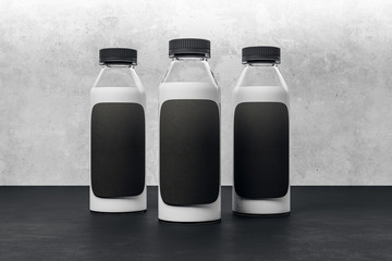 Yoghurt bottle with clean black label