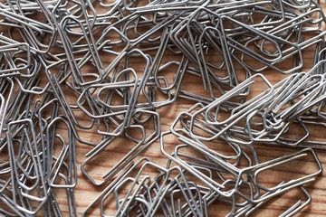 Metal paperclips in the office