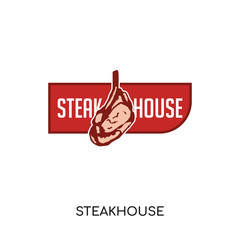 steakhouse logo isolated on white background for your web, mobile and app design