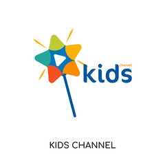 kids channel logo isolated on white background for your web, mobile and app design