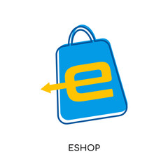 eshop logo isolated on white background for your web, mobile and app design