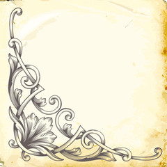 Vector baroque of vintage elements for design. 