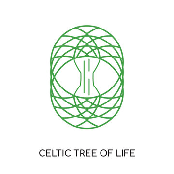 celtic tree of life logo isolated on white background for your web, mobile and app design