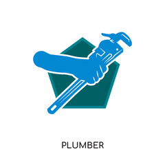 plumber logo image isolated on white background for your web, mobile and app design