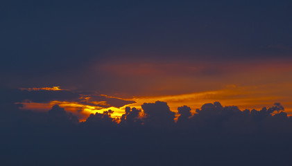 Dramatic sunset  sky, colorful cloudy sky, landscape  sky