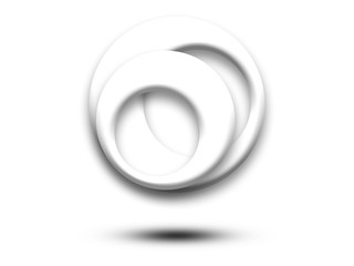      Abstract White Symbol Of Oval Letter O Icon 