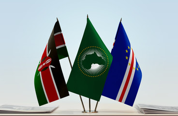 Flags of Kenya African Union and Cape Verde