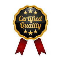 Certified quality badge on white background.