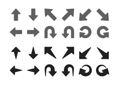single direction arrow icon set