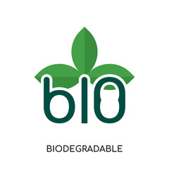 biodegradable logo isolated on white background for your web, mobile and app design