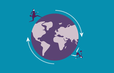 Global business. Vector illustration working business concept.
