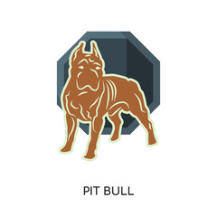 pit bull logo isolated on white background for your web, mobile and app design