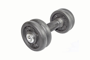Black Chrome Weights Dumbbell isolated On White Background
