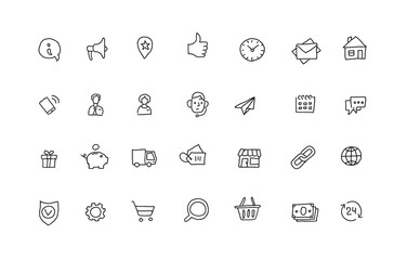 Popular icons sketch set outline line drawing by hand. Hand drawn collection black line vector illustration.