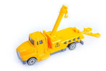 towing truck toy on a white background