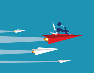 Obraz na płótnie Canvas Business leadership. Concept business vector illustration. Flat design character.