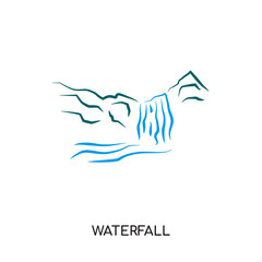waterfall logo isolated on white background for your web, mobile and app design