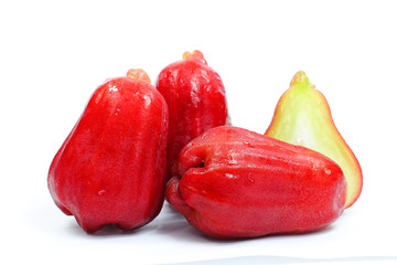 Rose apple isolated fruit white background 