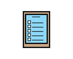 checklist icon design illustration,cartoon design style, designed for print and web