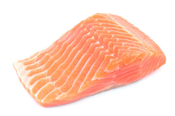 Salmon steak on a white background
