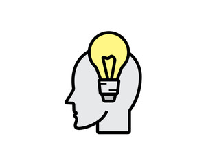 smart thinking icon design illustration,cartoon design style, designed for print and web