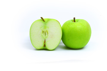 Green apple isolated  on white background
