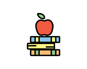 nature book stack icon design illustration,cartoon design style, designed for print and web