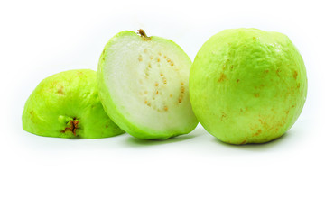 Guava Fruit Isolated White Background 