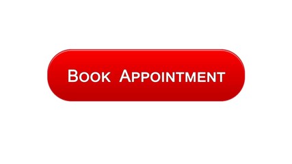 Book appointment web interface button red color design, meeting date, calendar