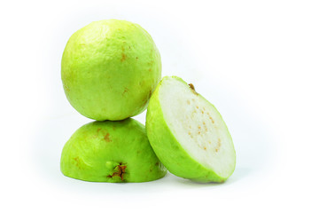Guava Fruit Isolated White Background 