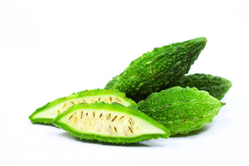 Bitter gourd Isolated White Background 
