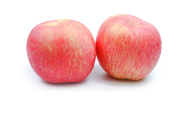 Red fresh apple isolated white background 