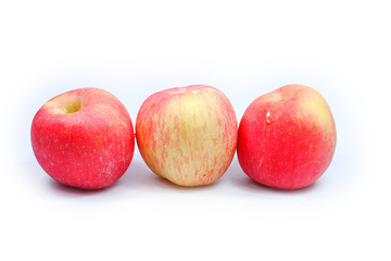 Red fresh apple isolated white background 
