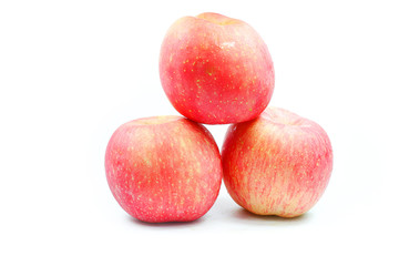 Fototapeta na wymiar Red fresh apple isolated white background 