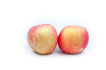 Red fresh apple isolated white background 