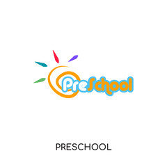 preschool logo image isolated on white background for your web, mobile and app design