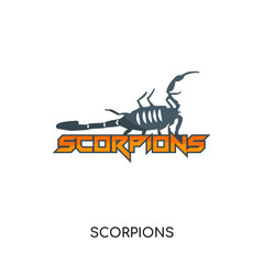 scorpions logo isolated on white background for your web, mobile and app design