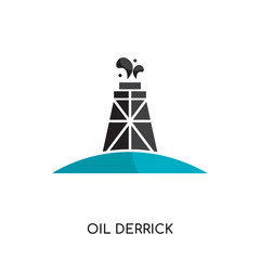 oil derrick logo isolated on white background for your web, mobile and app design