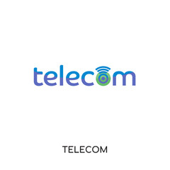 telecom logo isolated on white background for your web, mobile and app design